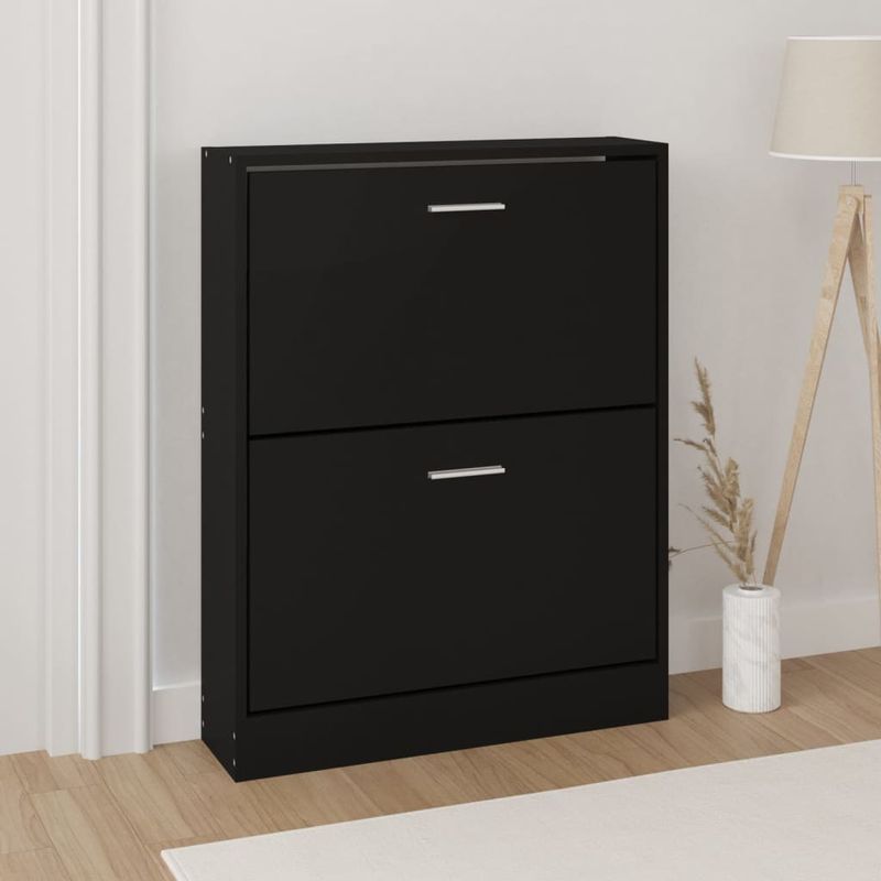 Casa si Gradina - Mobilier - Organizare si depozitare - Organizator incaltaminte - Pantofar, negru, 59x17x81 cm, lemn compozit - Infinity.ro