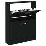Casa si Gradina - Mobilier - Organizare si depozitare - Organizator incaltaminte - Pantofar, negru, 59x17x81 cm, lemn compozit - Infinity.ro