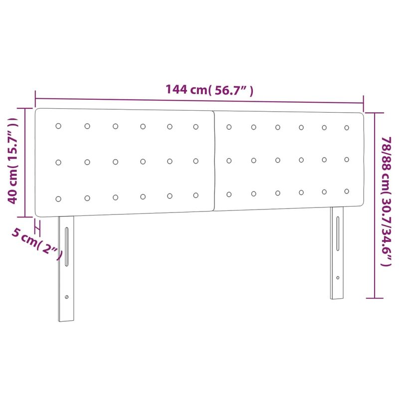 Casa si Gradina - Mobilier - Paturi si accesorii - Accesorii paturi - Tablii de pat 2 buc. cappuccino 72x5x78/88 cm piele ecologica - Infinity.ro