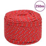 Casa si Gradina - Constructii - Feronerie si accesorii - Sfoara si lanturi - Franghie de barca, rosu, 8 mm, 250 m, polipropilena - Infinity.ro