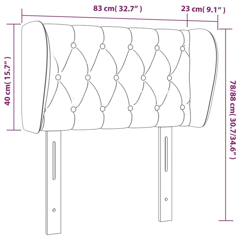 Casa si Gradina - Mobilier - Paturi si accesorii - Accesorii paturi - Tablie de pat cu aripioare, albastru, 83x23x78/88 cm  textil - Infinity.ro