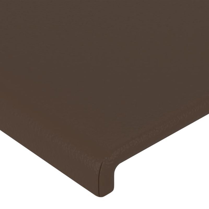 Casa si Gradina - Mobilier - Paturi si accesorii - Accesorii paturi - Tablie de pat cu LED, maro, 183x16x118/128 cm, piele ecologica - Infinity.ro