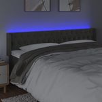 Casa si Gradina - Mobilier - Paturi si accesorii - Accesorii paturi - Tablie de pat cu LED, gri inchis, 203x16x78/88 cm, catifea - Infinity.ro