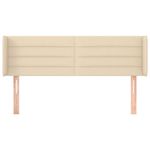 Casa si Gradina - Mobilier - Paturi si accesorii - Accesorii paturi - Tablie de pat cu aripioare crem 147x16x78/88 cm textil - Infinity.ro