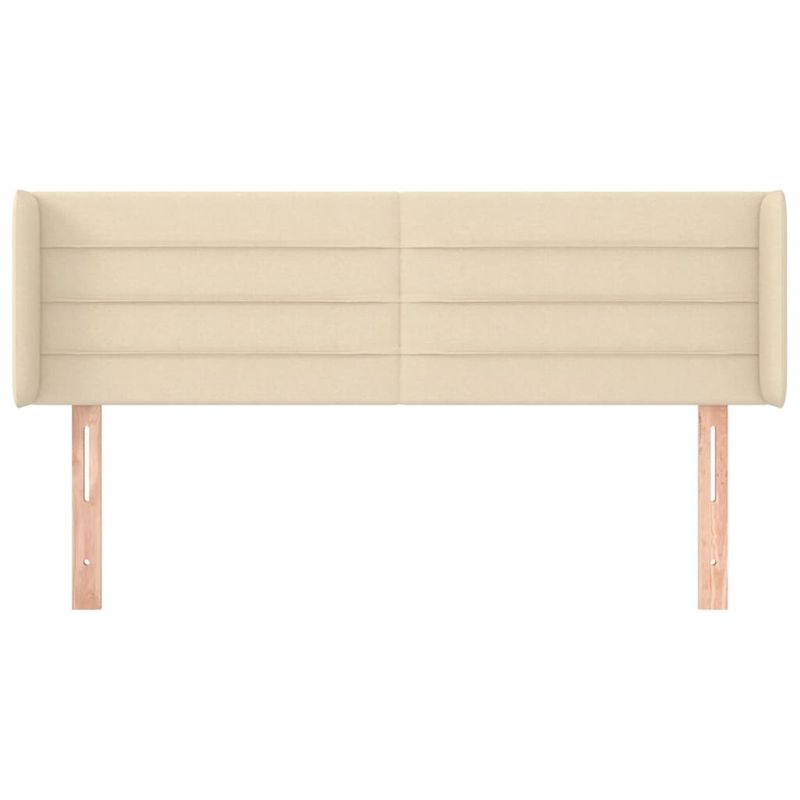 Casa si Gradina - Mobilier - Paturi si accesorii - Accesorii paturi - Tablie de pat cu aripioare crem 147x16x78/88 cm textil - Infinity.ro