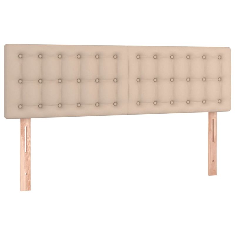 Casa si Gradina - Mobilier - Paturi si accesorii - Accesorii paturi - Tablie de pat cu LED cappuccino 144x5x78/88 cm piele ecologica - Infinity.ro