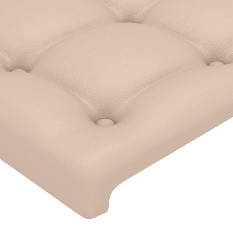 Casa si Gradina - Mobilier - Paturi si accesorii - Accesorii paturi - Tablie de pat cu LED cappuccino 144x5x78/88 cm piele ecologica - Infinity.ro