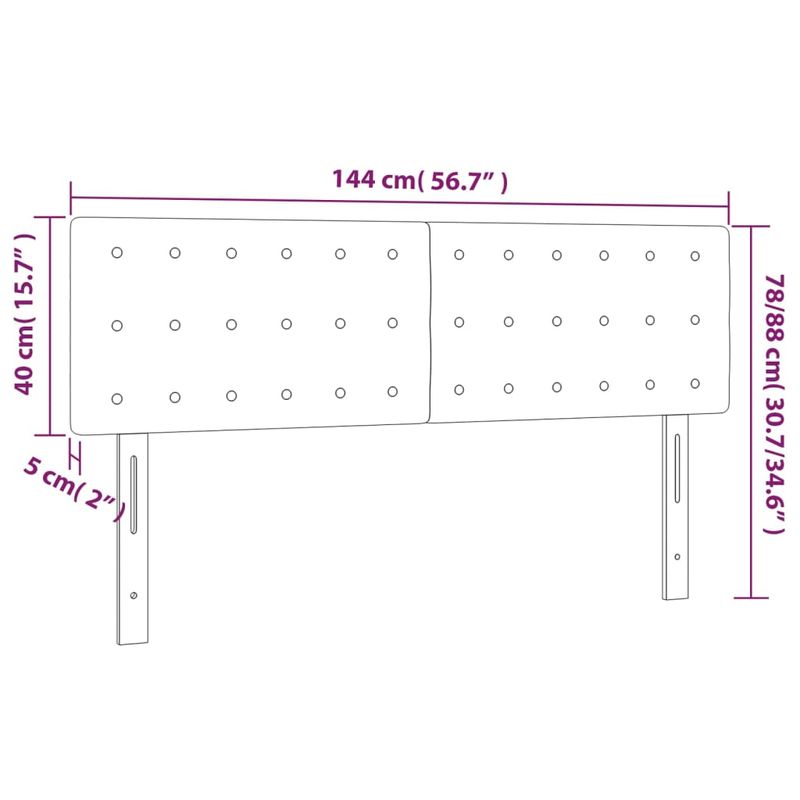Casa si Gradina - Mobilier - Paturi si accesorii - Accesorii paturi - Tablie de pat cu LED cappuccino 144x5x78/88 cm piele ecologica - Infinity.ro