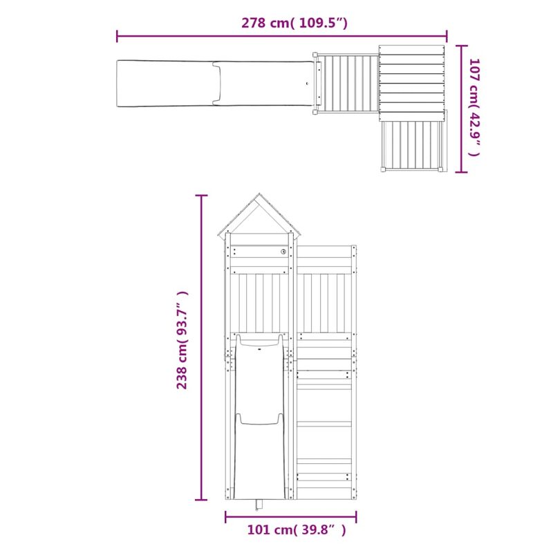 Jucarii, Copii si Bebe - Jucarii si jocuri - Jucarii de exterior - Spatii de joaca si accesorii - Set de joaca pentru exterior, lemn masiv de douglas - Infinity.ro
