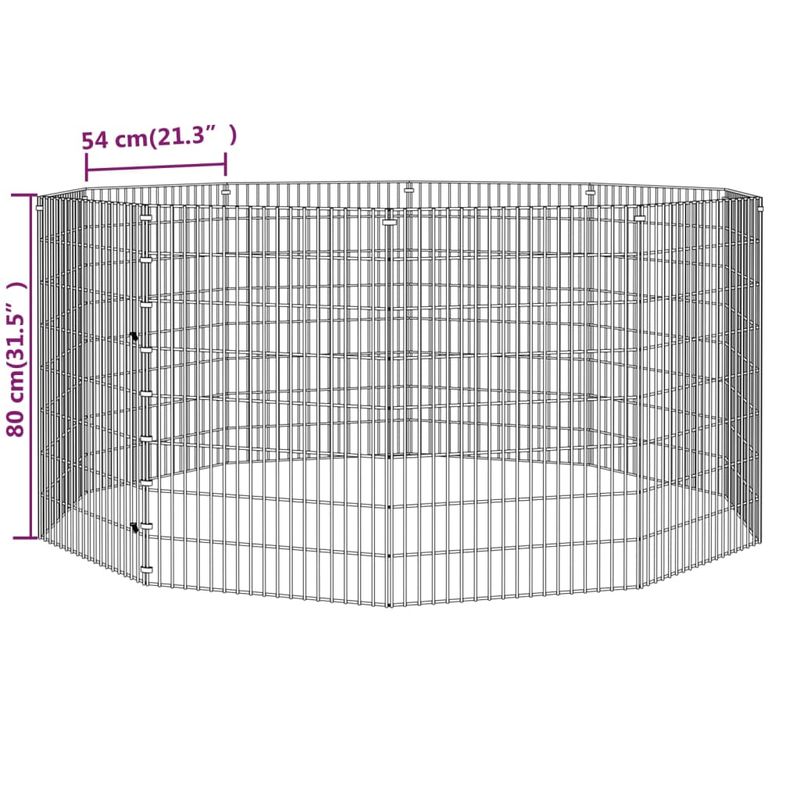 Petshop - Accesorii petshop - Culcusuri si custi - Tarcuri si colivii - Cusca pentru iepuri, 10 panouri, 54x80 cm, fier galvanizat - Infinity.ro