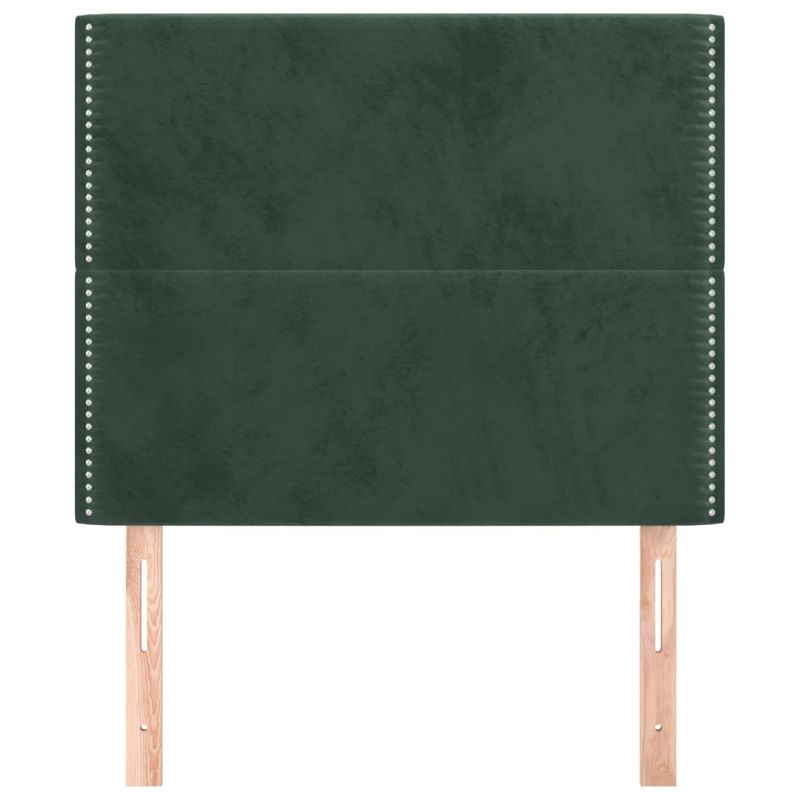 Casa si Gradina - Mobilier - Paturi si accesorii - Accesorii paturi - Tablii de pat, 2 buc, verde inchis, 90x5x78/88 cm, catifea - Infinity.ro