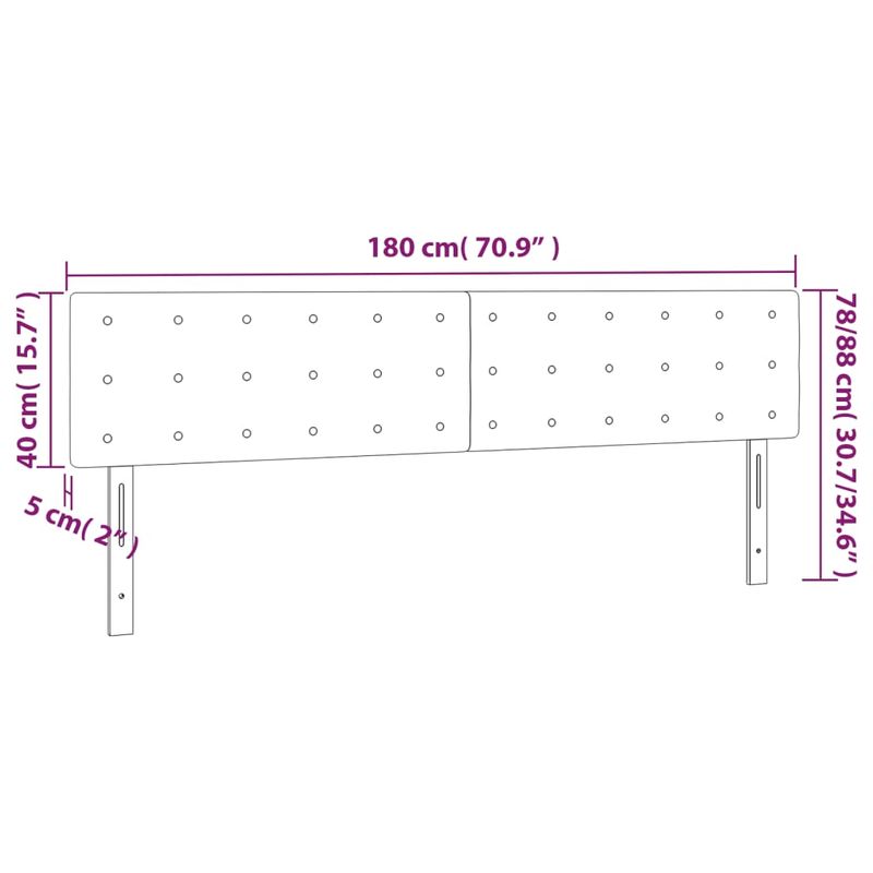 Casa si Gradina - Mobilier - Paturi si accesorii - Accesorii paturi - Tablie de pat cu LED, gri, 180x5x78/88 cm, piele ecologica - Infinity.ro