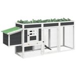 Petshop - Accesorii petshop - Culcusuri si custi - Custi interior si exterior - Cotet de gaini, gri, 204x50x84 cm, lemn masiv de pin - Infinity.ro