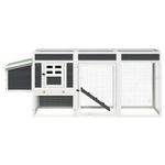 Petshop - Accesorii petshop - Culcusuri si custi - Custi interior si exterior - Cotet de gaini, gri, 204x50x84 cm, lemn masiv de pin - Infinity.ro