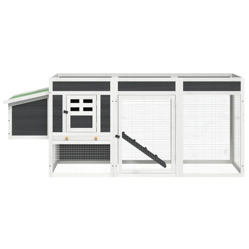 Petshop - Accesorii petshop - Culcusuri si custi - Custi interior si exterior - Cotet de gaini, gri, 204x50x84 cm, lemn masiv de pin - Infinity.ro