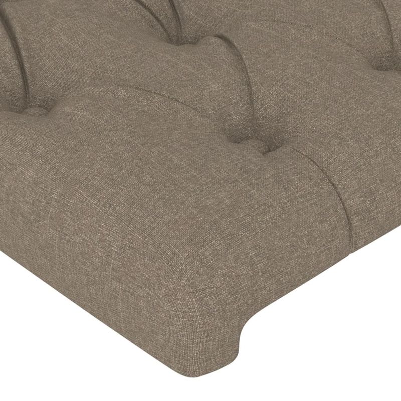 Casa si Gradina - Mobilier - Paturi si accesorii - Accesorii paturi - Tablie de pat cu LED, gri taupe, 200x7x118/128 cm, textil - Infinity.ro