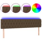 Casa si Gradina - Mobilier - Paturi si accesorii - Accesorii paturi - Tablie de pat cu LED, maro inchis, 180x7x78/88 cm, textil - Infinity.ro