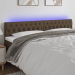 Casa si Gradina - Mobilier - Paturi si accesorii - Accesorii paturi - Tablie de pat cu LED, maro inchis, 180x7x78/88 cm, textil - Infinity.ro