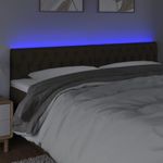 Casa si Gradina - Mobilier - Paturi si accesorii - Accesorii paturi - Tablie de pat cu LED, maro inchis, 180x7x78/88 cm, textil - Infinity.ro