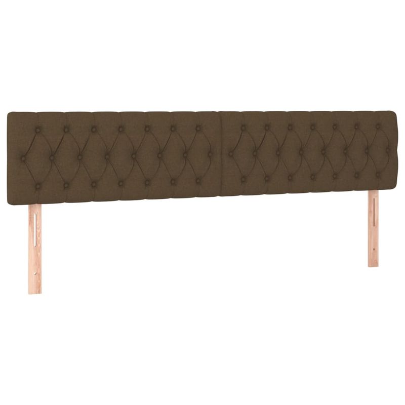 Casa si Gradina - Mobilier - Paturi si accesorii - Accesorii paturi - Tablie de pat cu LED, maro inchis, 180x7x78/88 cm, textil - Infinity.ro