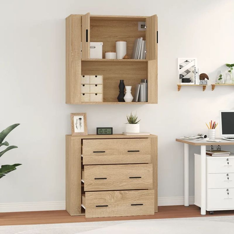 Casa si Gradina - Mobilier - Comode si corpuri - Corpuri bucatarie - Dulap inalt, stejar sonoma, lemn compozit - Infinity.ro