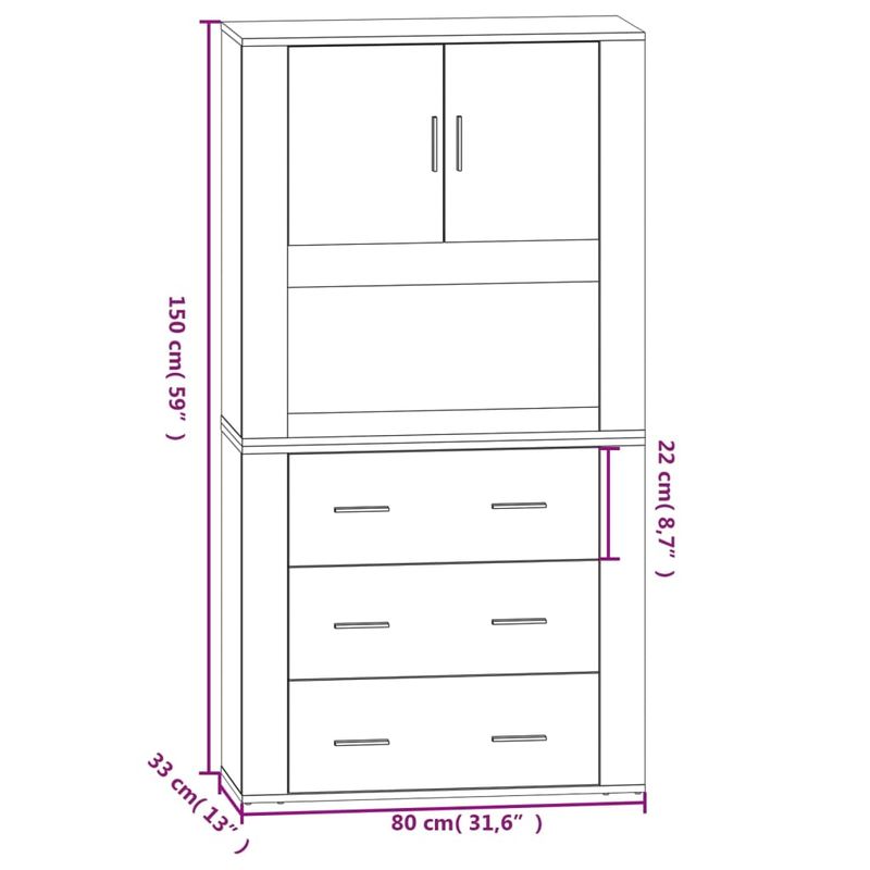 Casa si Gradina - Mobilier - Comode si corpuri - Corpuri bucatarie - Dulap inalt, stejar sonoma, lemn compozit - Infinity.ro