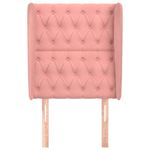 Casa si Gradina - Mobilier - Paturi si accesorii - Accesorii paturi - Tablie de pat cu aripioare, roz, 83x23x118/128 cm, catifea - Infinity.ro