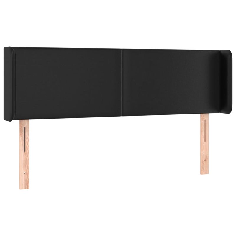 Casa si Gradina - Mobilier - Paturi si accesorii - Accesorii paturi - Tablie de pat cu LED, negru, 147x16x78/88 cm, piele ecologica - Infinity.ro