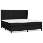 Casa si Gradina - Mobilier - Paturi si accesorii - Paturi - Pat box spring cu saltea, negru, 200x200 cm, textil - Infinity.ro