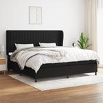 Casa si Gradina - Mobilier - Paturi si accesorii - Paturi - Pat box spring cu saltea, negru, 200x200 cm, textil - Infinity.ro
