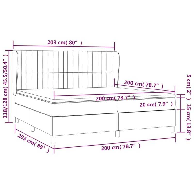 Casa si Gradina - Mobilier - Paturi si accesorii - Paturi - Pat box spring cu saltea, negru, 200x200 cm, textil - Infinity.ro