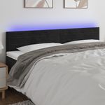 Casa si Gradina - Mobilier - Paturi si accesorii - Accesorii paturi - Tablie de pat cu LED, negru, 200x5x78/88 cm, catifea - Infinity.ro