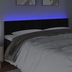 Casa si Gradina - Mobilier - Paturi si accesorii - Accesorii paturi - Tablie de pat cu LED, negru, 200x5x78/88 cm, catifea - Infinity.ro