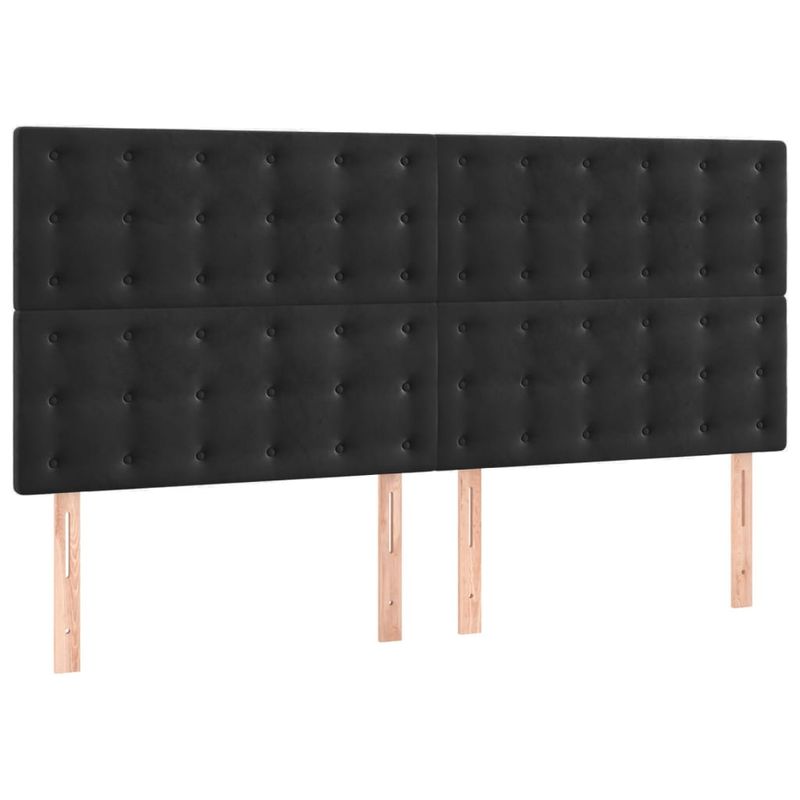 Casa si Gradina - Mobilier - Paturi si accesorii - Paturi - Pat box spring cu saltea, negru, 200x200 cm, catifea - Infinity.ro