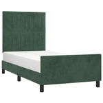 Casa si Gradina - Mobilier - Paturi si accesorii - Paturi - Cadru de pat cu tablie, verde inchis, 90x190 cm, catifea - Infinity.ro
