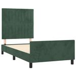 Casa si Gradina - Mobilier - Paturi si accesorii - Paturi - Cadru de pat cu tablie, verde inchis, 90x190 cm, catifea - Infinity.ro