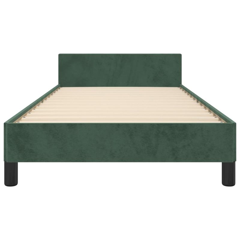 Casa si Gradina - Mobilier - Paturi si accesorii - Paturi - Cadru de pat cu tablie, verde inchis, 90x190 cm, catifea - Infinity.ro