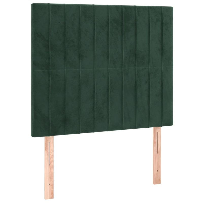 Casa si Gradina - Mobilier - Paturi si accesorii - Paturi - Cadru de pat cu tablie, verde inchis, 90x190 cm, catifea - Infinity.ro