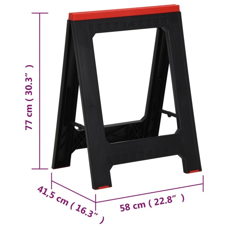 Casa si Gradina - Constructii - Scule de mana si unelte - Scari de lucru - Estacade lucru pliabile 2 buc negru & rosu 350 kg polipropilena - Infinity.ro