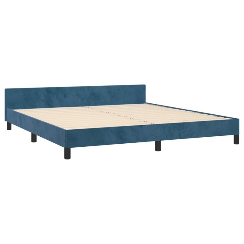 Casa si Gradina - Mobilier - Paturi si accesorii - Paturi - Cadru de pat cu tablie, albastru inchis, 180x200 cm, catifea - Infinity.ro