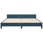 Casa si Gradina - Mobilier - Paturi si accesorii - Paturi - Cadru de pat cu tablie, albastru inchis, 180x200 cm, catifea - Infinity.ro