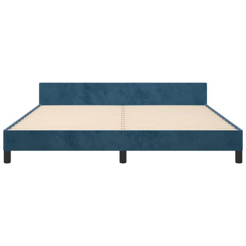 Casa si Gradina - Mobilier - Paturi si accesorii - Paturi - Cadru de pat cu tablie, albastru inchis, 180x200 cm, catifea - Infinity.ro