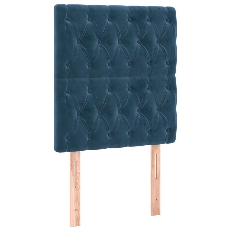 Casa si Gradina - Mobilier - Paturi si accesorii - Paturi - Cadru de pat cu tablie, albastru inchis, 80x200 cm, catifea - Infinity.ro
