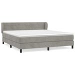 Casa si Gradina - Mobilier - Paturi si accesorii - Paturi - Pat box spring cu saltea, gri deschis, 180x200 cm, catifea - Infinity.ro