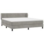 Casa si Gradina - Mobilier - Paturi si accesorii - Paturi - Pat box spring cu saltea, gri deschis, 180x200 cm, catifea - Infinity.ro