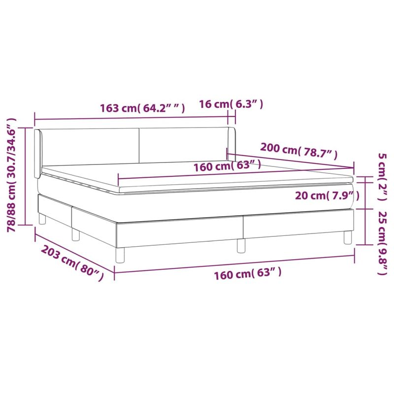 Casa si Gradina - Mobilier - Paturi si accesorii - Paturi - Pat box spring cu saltea, negru, 160x200 cm, piele ecologica - Infinity.ro