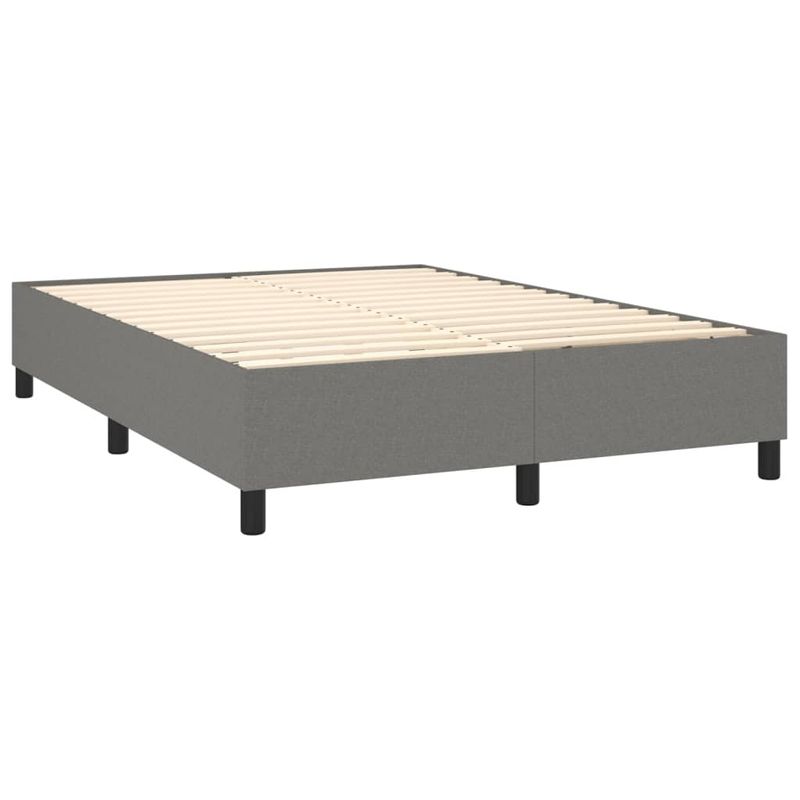 Casa si Gradina - Mobilier - Paturi si accesorii - Paturi - Pat box spring cu saltea, gri inchis, 140x190 cm, textil - Infinity.ro