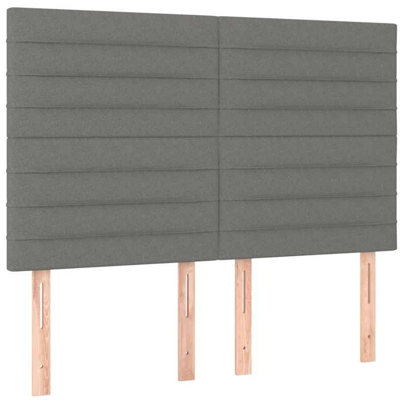 Casa si Gradina - Mobilier - Paturi si accesorii - Paturi - Pat box spring cu saltea, gri inchis, 140x190 cm, textil - Infinity.ro