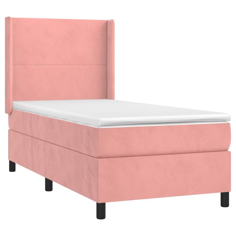 Casa si Gradina - Mobilier - Paturi si accesorii - Paturi - Pat box spring cu saltea, roz, 80x200 cm, catifea - Infinity.ro