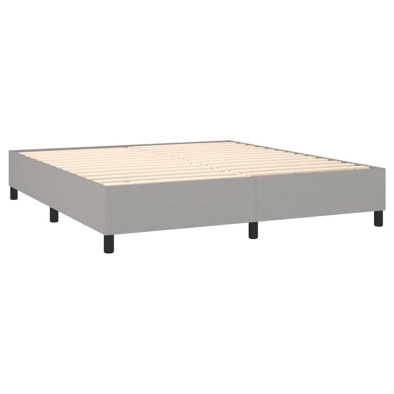Casa si Gradina - Mobilier - Paturi si accesorii - Paturi - Pat cu arcuri, saltea si LED, gri deschis, 160x200 cm, textil - Infinity.ro